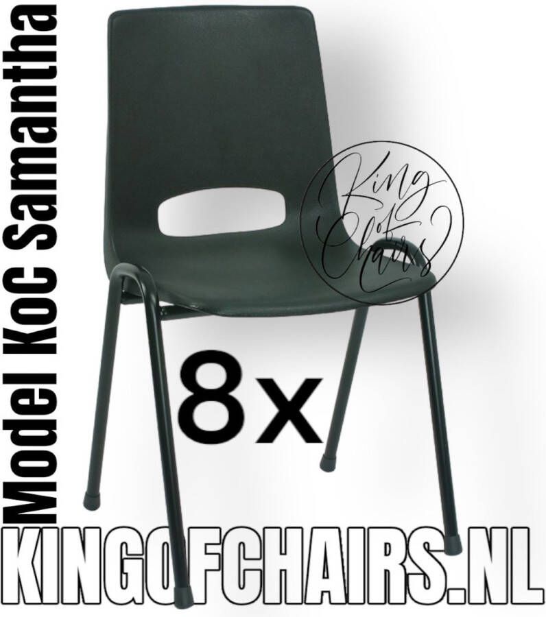 King of Chairs Voordeelset 8 stuks KoC Samantha zwart met zwart onderstel. Kantinestoel stapelstoel kuipstoel vergaderstoel tuinstoel kantine stoel stapel stoel kantinestoelen stapelstoelen kuipstoelen arenastoel kerkstoel bistrostoel De Valk 3320 bezoekersstoel