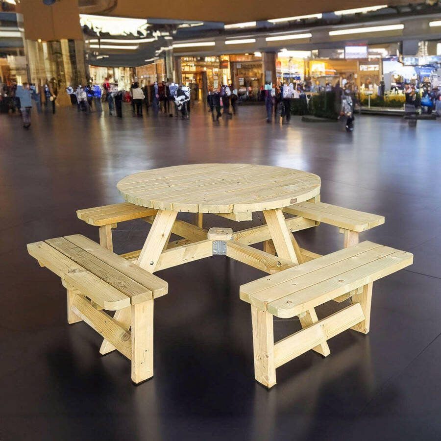 KING Picknicktafel rond 120 cm 4 cm dikte