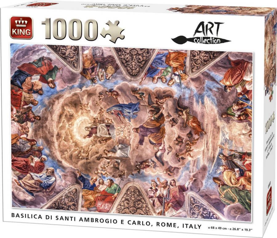 King Puzzel 1000 Stukjes (68 x 49 cm) Basilica di Santi Ambrogio e Carlo Legpuzzel Art Collection