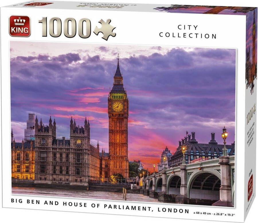 King Puzzel 1000 Stukjes (68 x 49 cm) Big Ben Londen Legpuzzel Steden