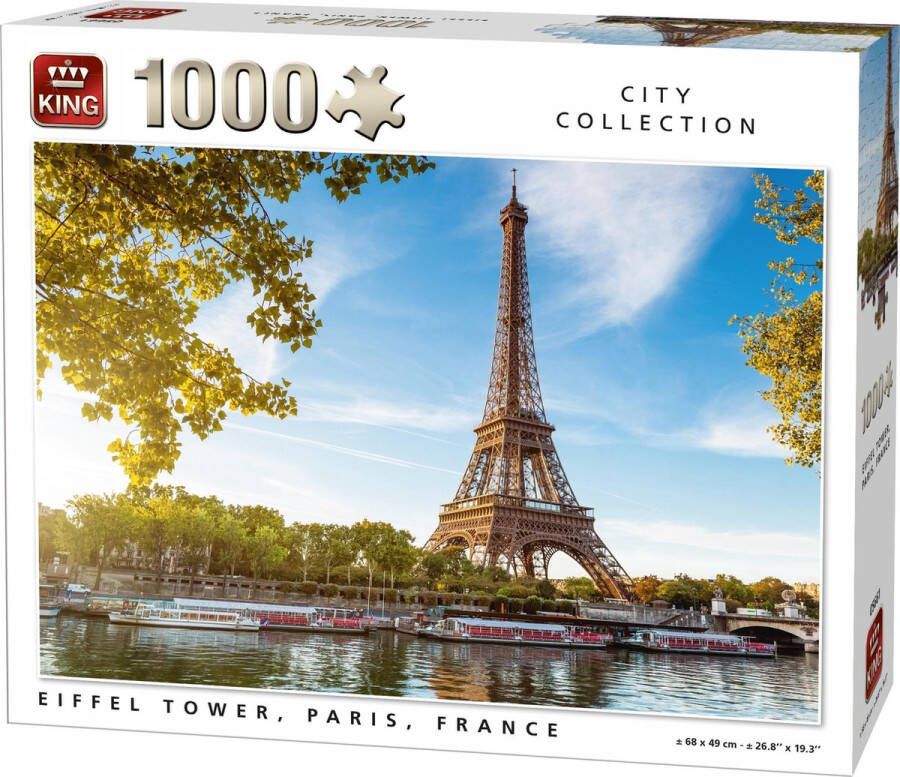 King Puzzel 1000 Stukjes (68 x 49 cm) Eiffeltoren Parijs Legpuzzel Steden