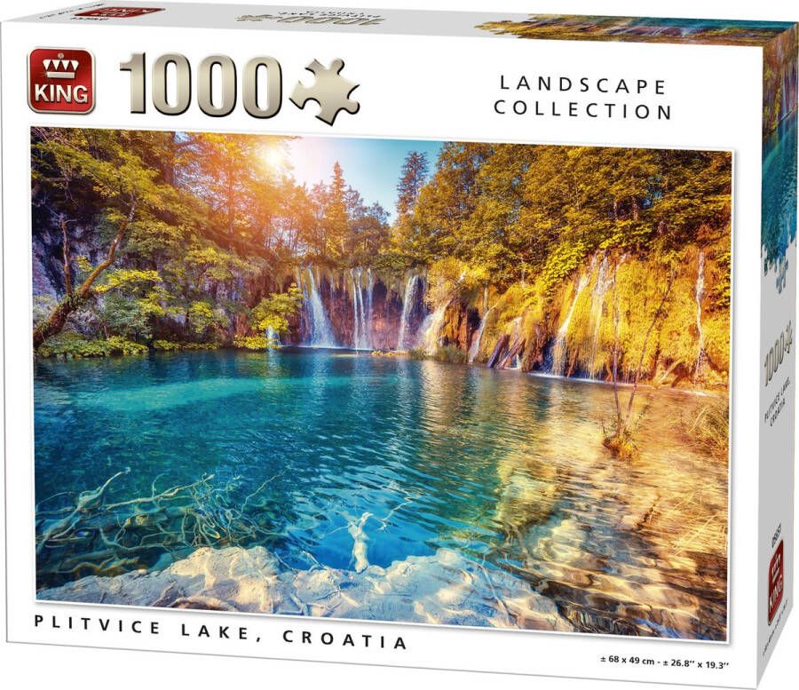 King Puzzel 1000 Stukjes (68 x 49 cm) Plitvice Lake Legpuzzel Landschap Volwassenen