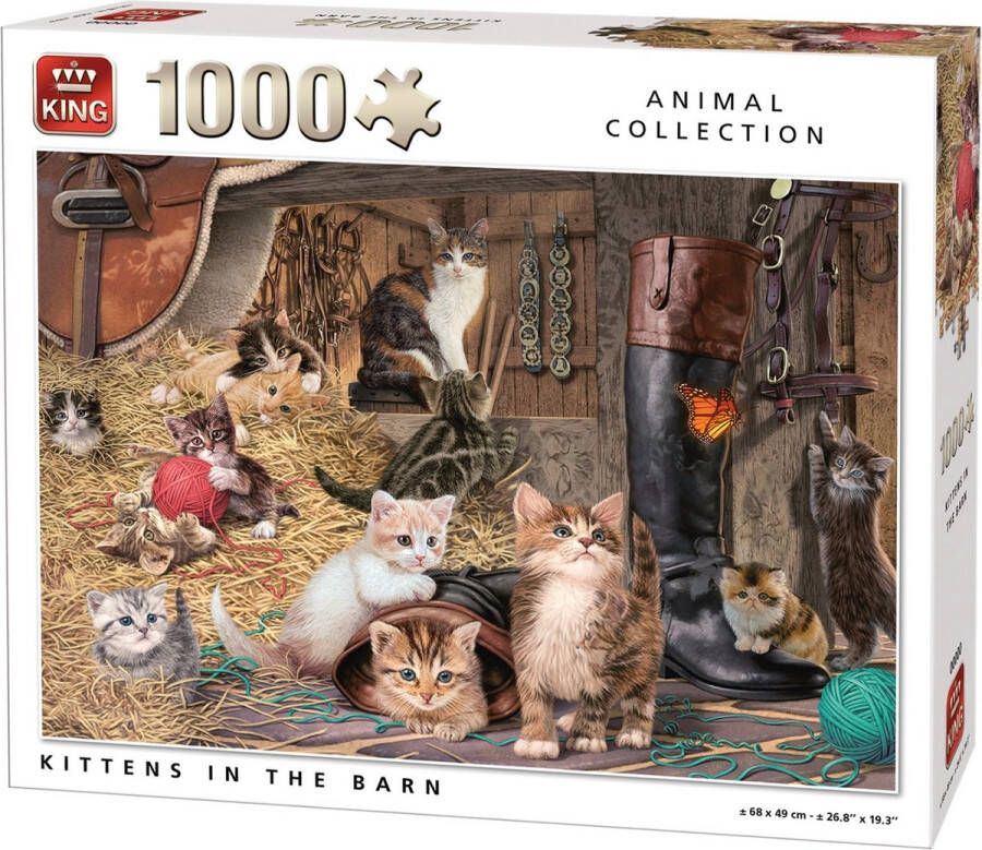 King International King Puzzel Animal Collection Kittens In The Barn 1000 Stukjes