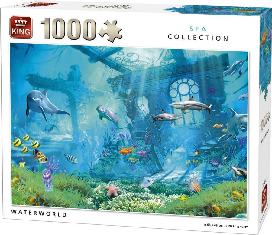 King Puzzel 1000 Stukjes (68 x 49 cm) Waterworld Legpuzzel Dieren