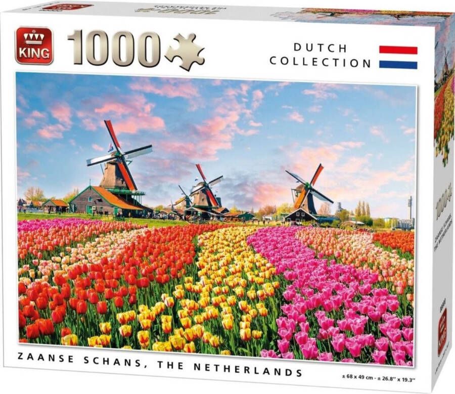 King Puzzel 1000 Stukjes (68 x 49 cm) Zaanse Schans Nederland Holland Souvenirs