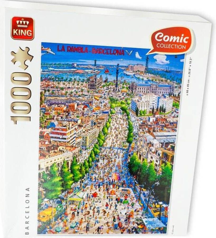 King Puzzel 1000 stukjes Barcelona 68 x 49 cm comic collection