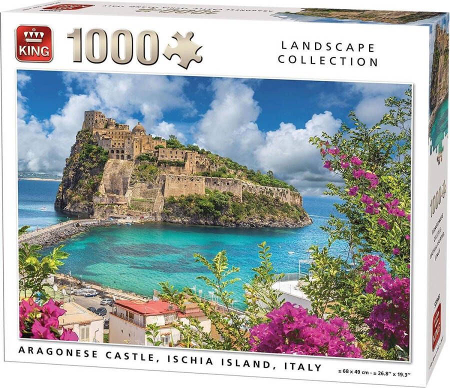 King Puzzel 1000 Stukjes Volwassenen Argonese Castle Italië Legpuzzel (68 x 49 cm)