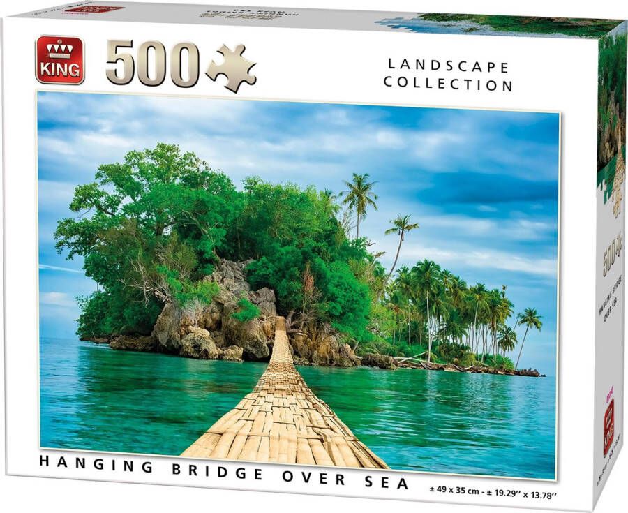 King Puzzel 500 Stukjes (49 x 35 cm) Hanging Bridge Legpuzzel Eiland