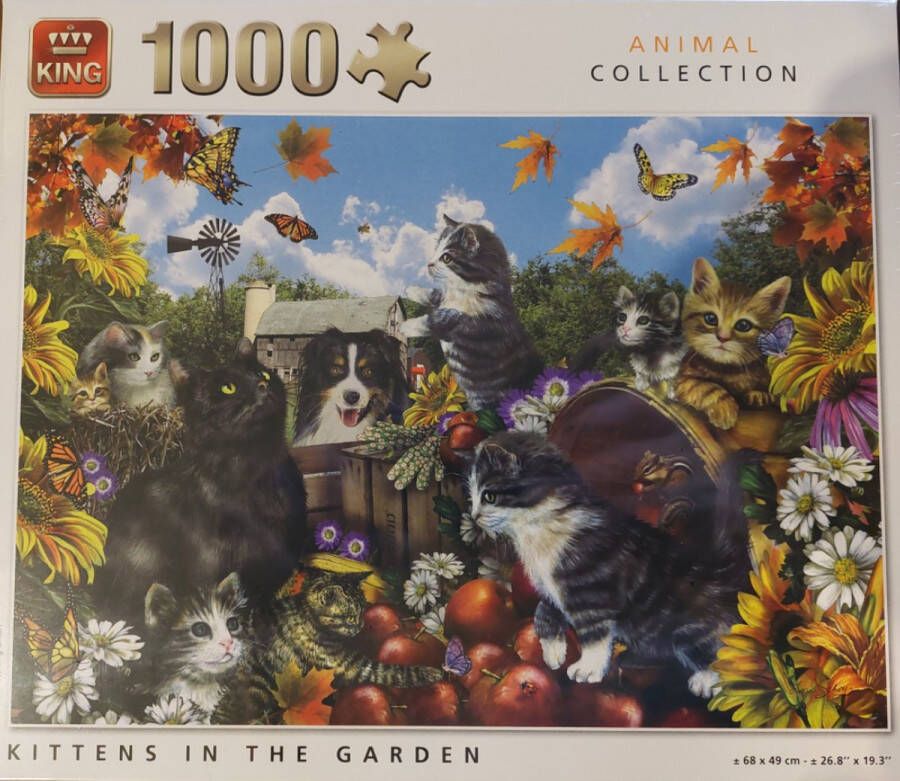 King Puzzel Kittens in the garden 1000 stukjes