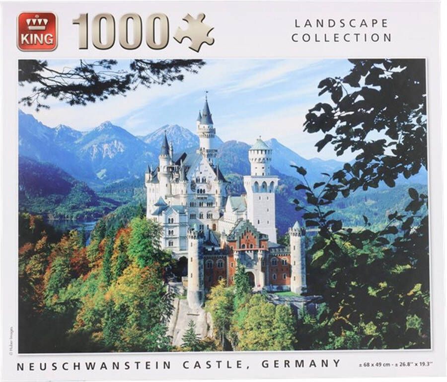 King Puzzel Landscape Collection Neuschwanstein Castle 68x49cm 1000 stukjes LIMITED EDITION