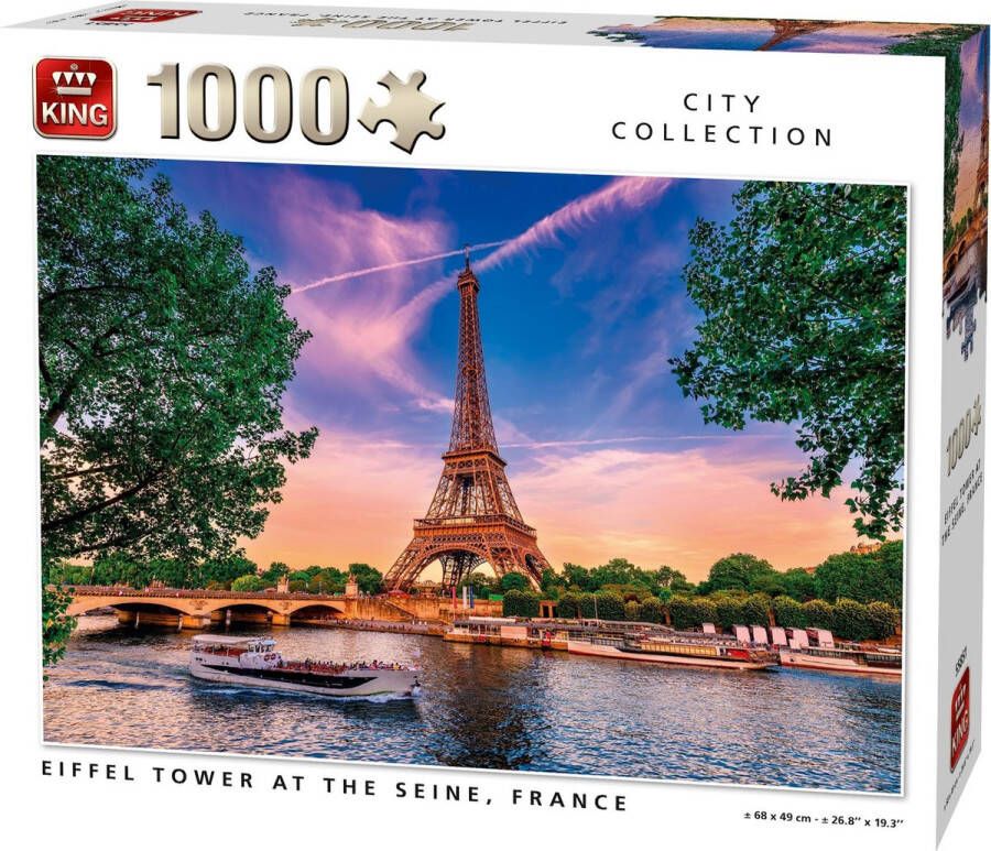 King Puzzel Parijs de Eiffeltoren Frankrijk 1000 Stukjes