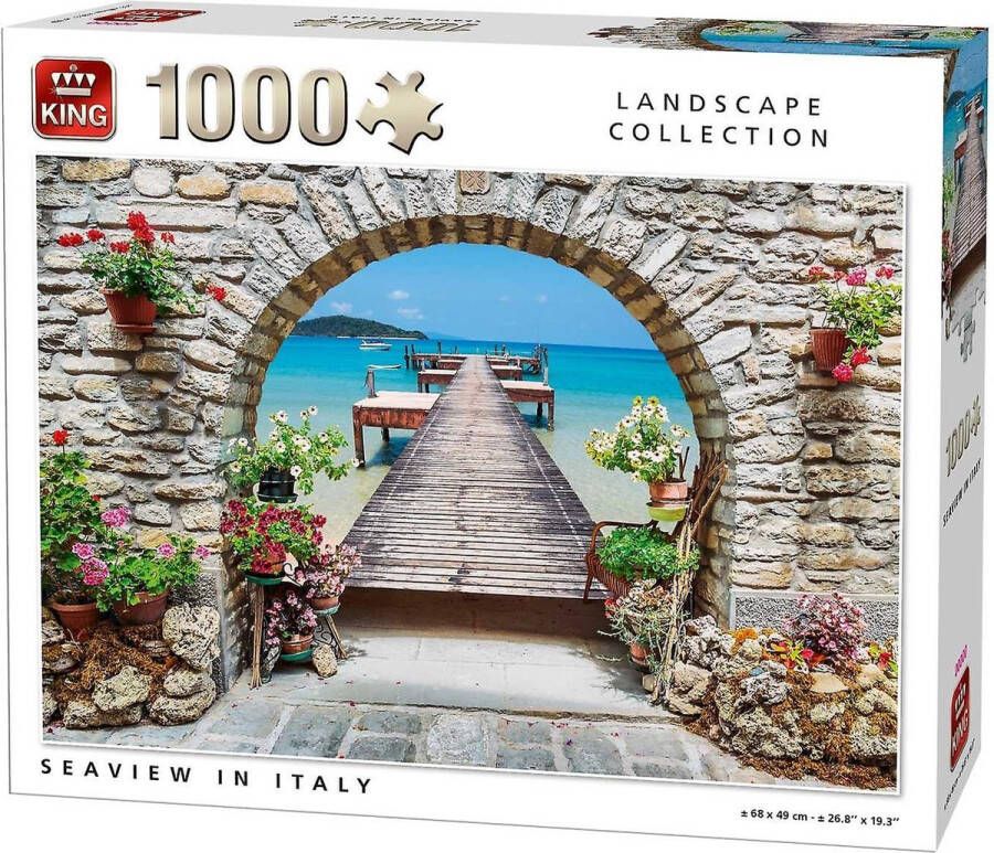 King Seaview in Italie Legpuzzel Landschap 1000 Stukjes 68 x 49 cm Volwassenen en Jongeren