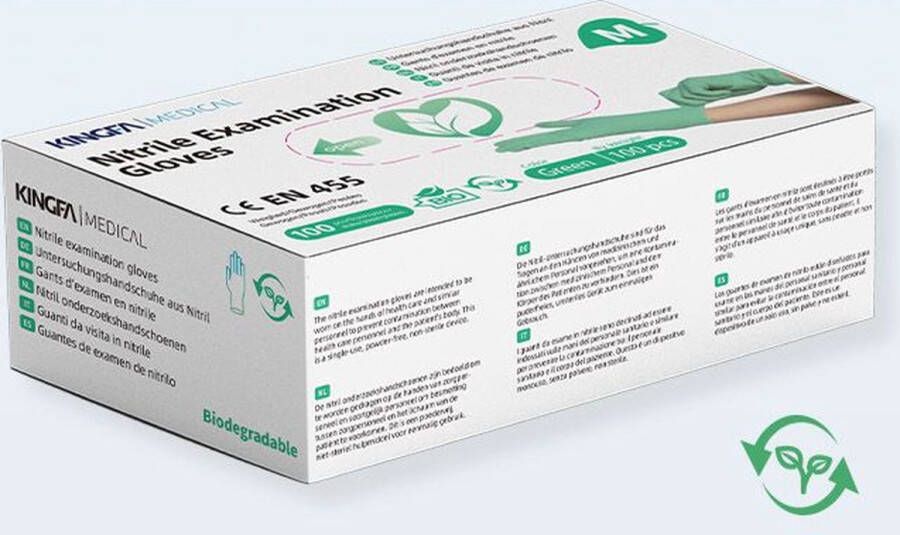 Kingfa Medical 1000 Biologisch afbreekbare Medische nitril wegwerp handschoenen BIO-G05