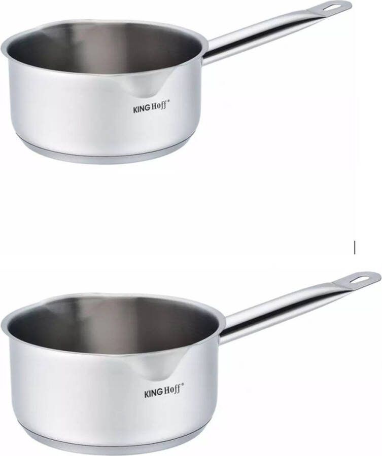 KINGHOFF 2 x steelpan Ø12 cm en Ø16 cm 0 5 en 1 5 liter