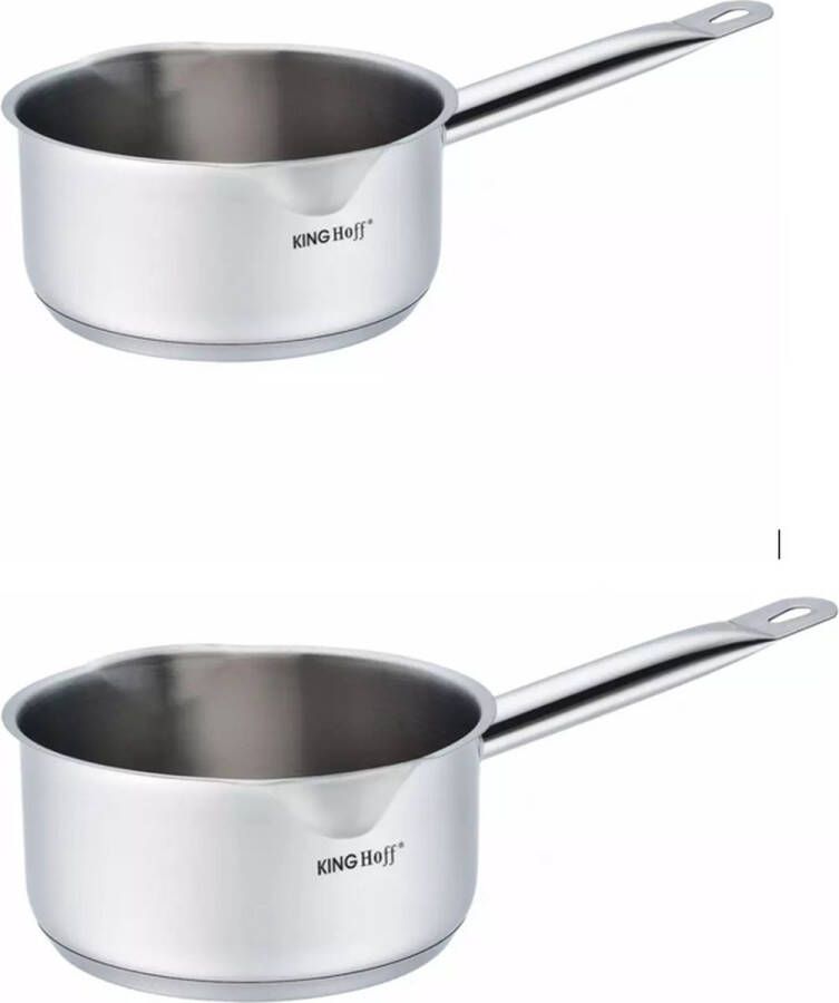 KINGHOFF 2 x steelpan Ø16 cm en Ø18 cm 1.5 en 2 1 liter