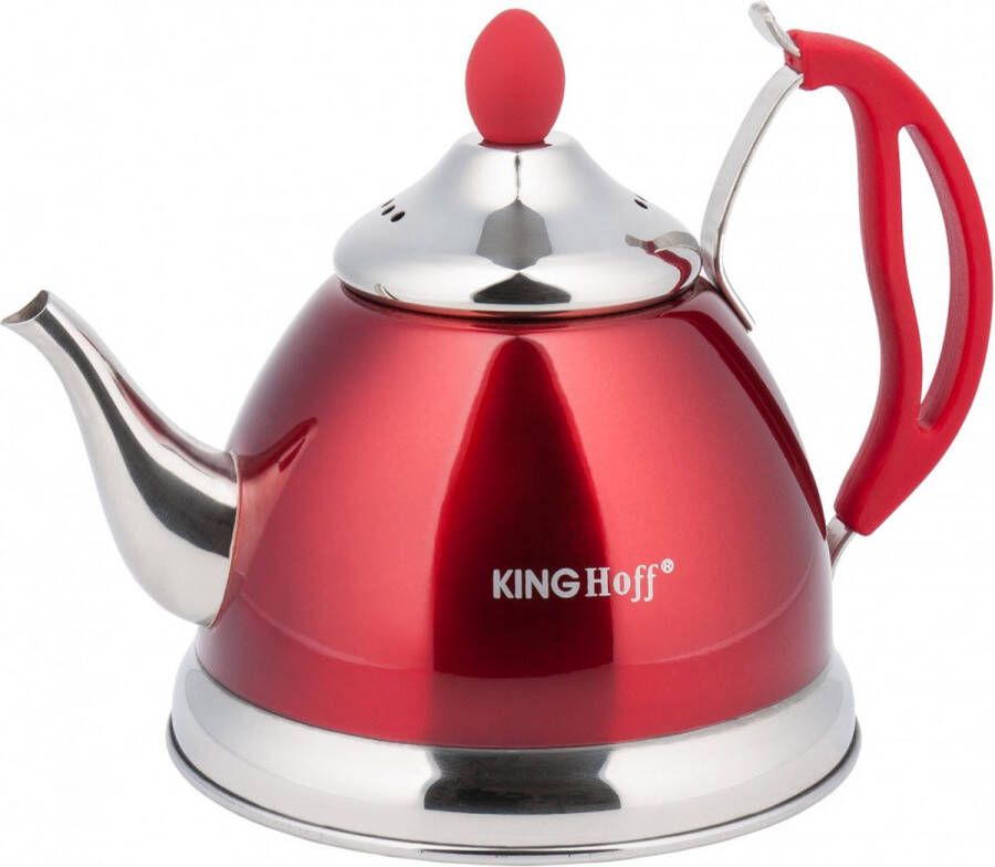 KINGHOFF 3762 Theepot Theekan met zeef Rood