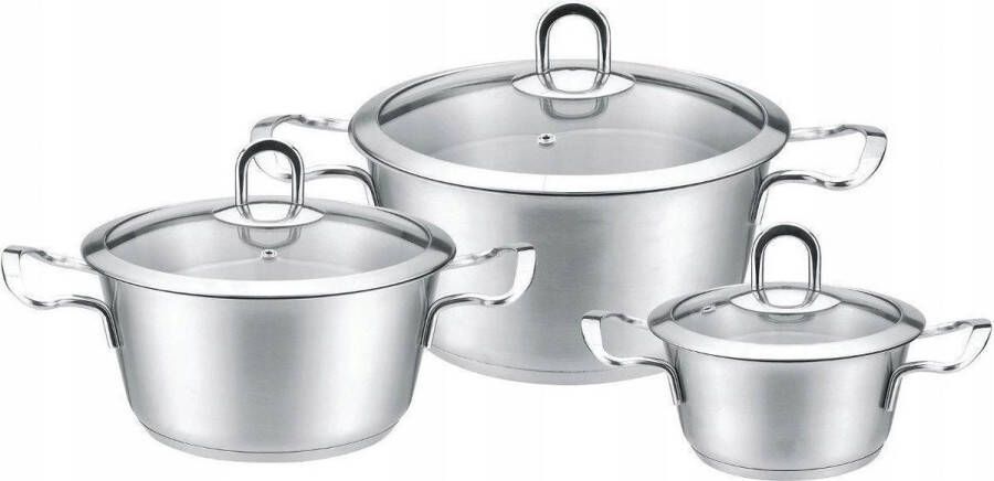 KINGHOFF 4474 Pannenset 6 delig RVS