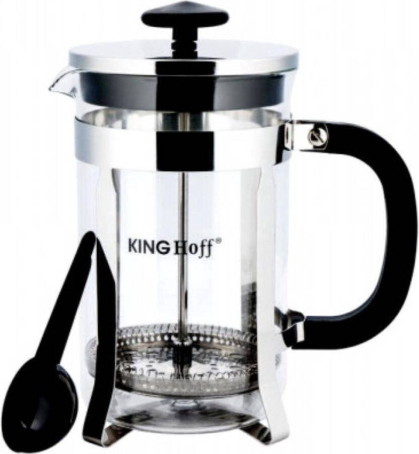 KINGHOFF Madame Chai koffie- en theemaker 0 35 liter theepress koffiepress -theemaker -met extra maatlepel