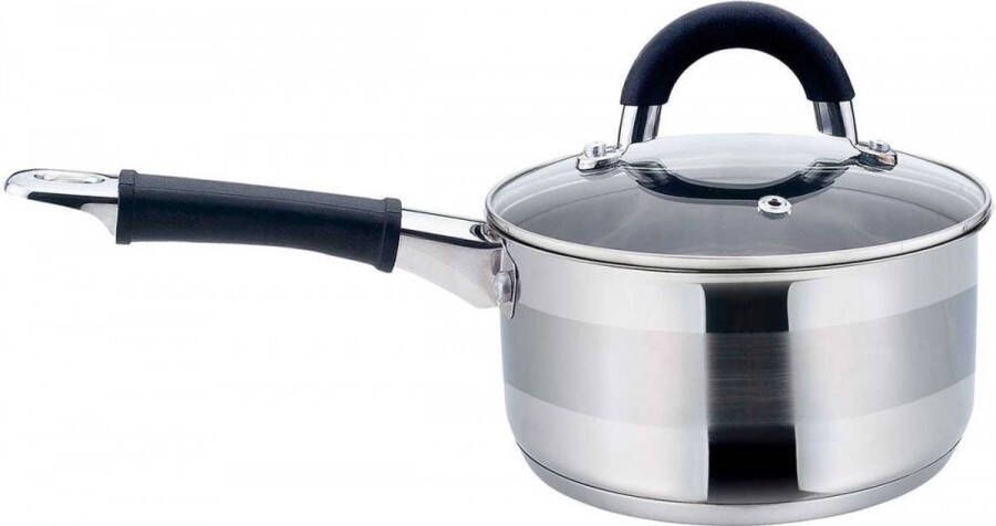 Merkloos Top Choice steelpan met deksel 18 cm rvs 2 1 liter