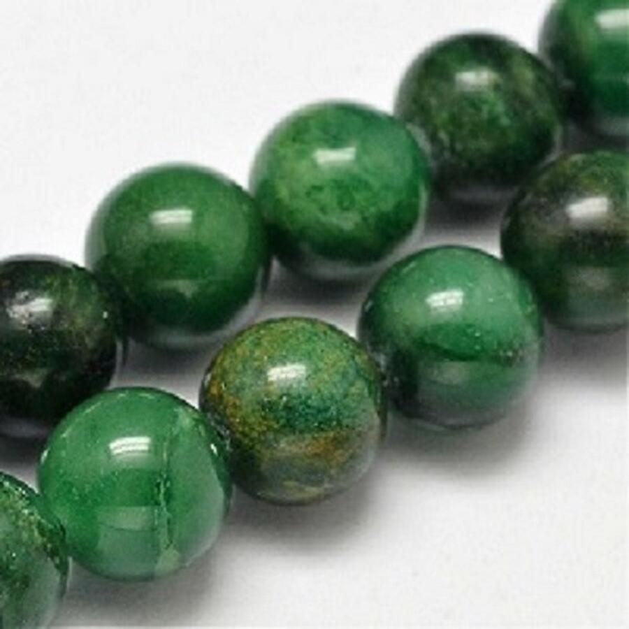 Kingsley-hobby.com Natuurstenen kralen Afrikaans Jade ronde kralen van 10mm. Per snoer van ca. 38cm