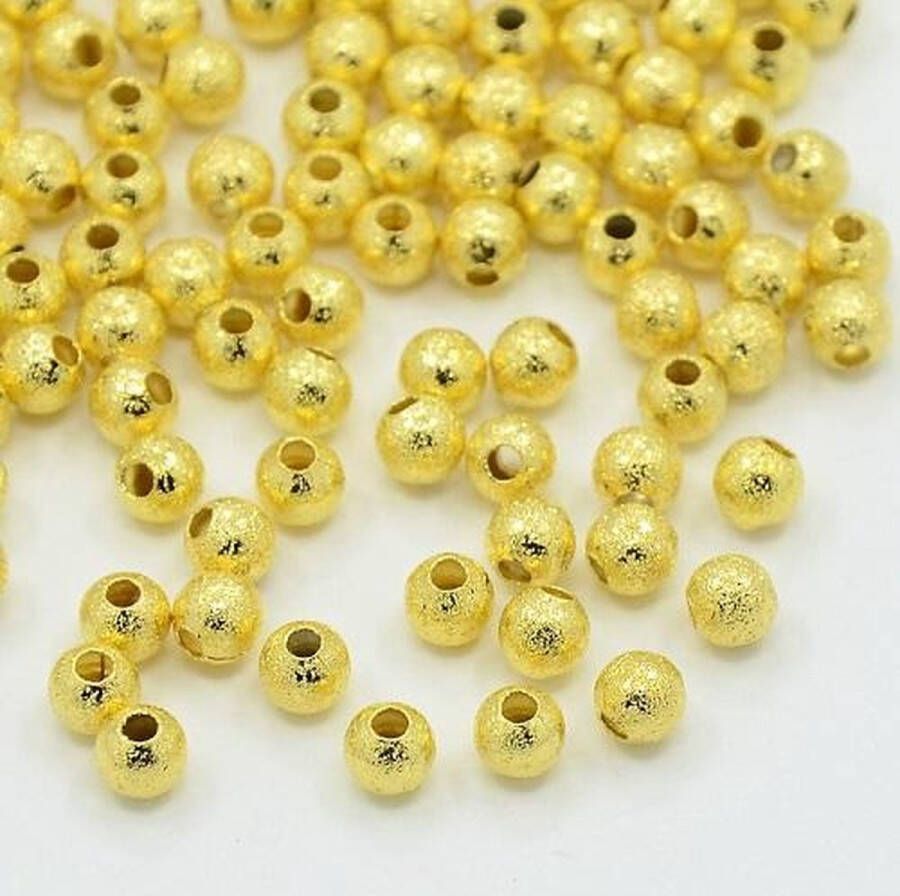 Kingsley-hobby.com Metalen spacer kralen stardust goud 4mm. Verkocht per 250 stuks