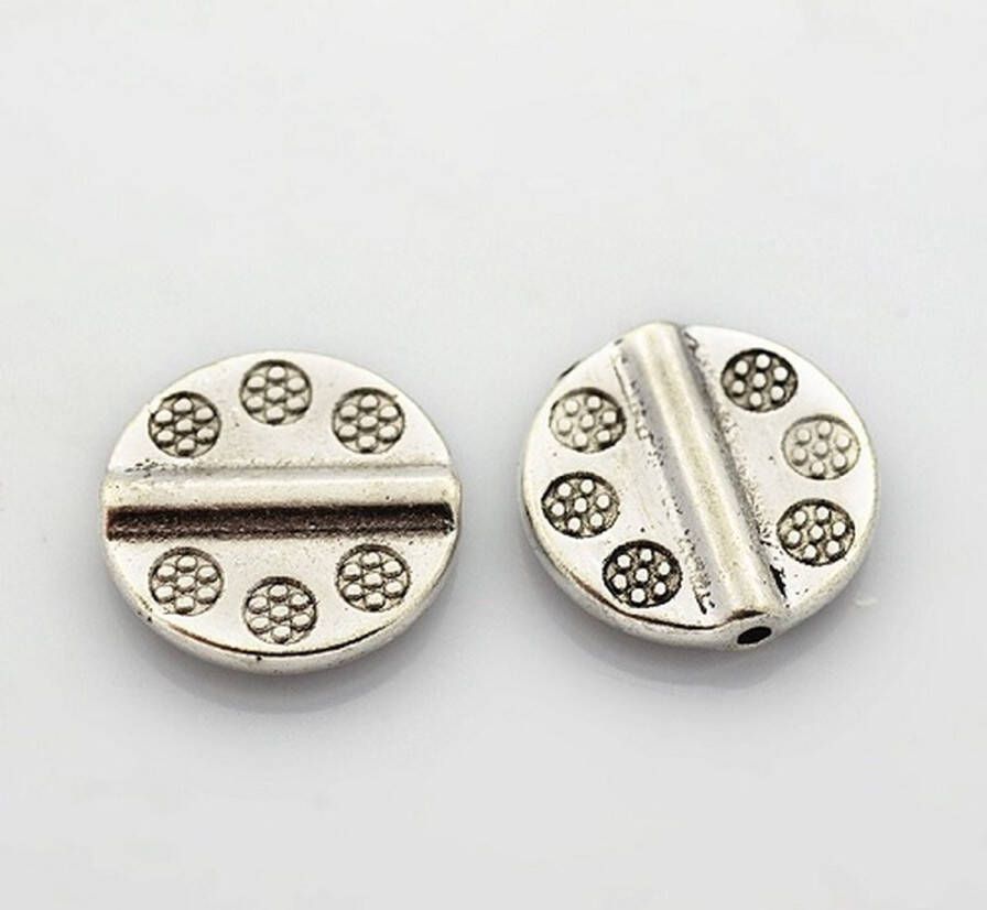 Kingsley-hobby.com Metalen Tibetaanse kralen antiek zilver 13 3x3mm. Verkocht per streng van 20 stuks