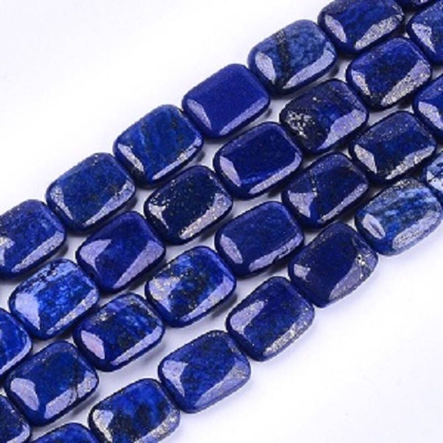 Kingsley-hobby.com Natuurstenen kralen Lapis Lazuli kussenvorm 18x13x6mm. Verkocht per streng van ca. 38cm