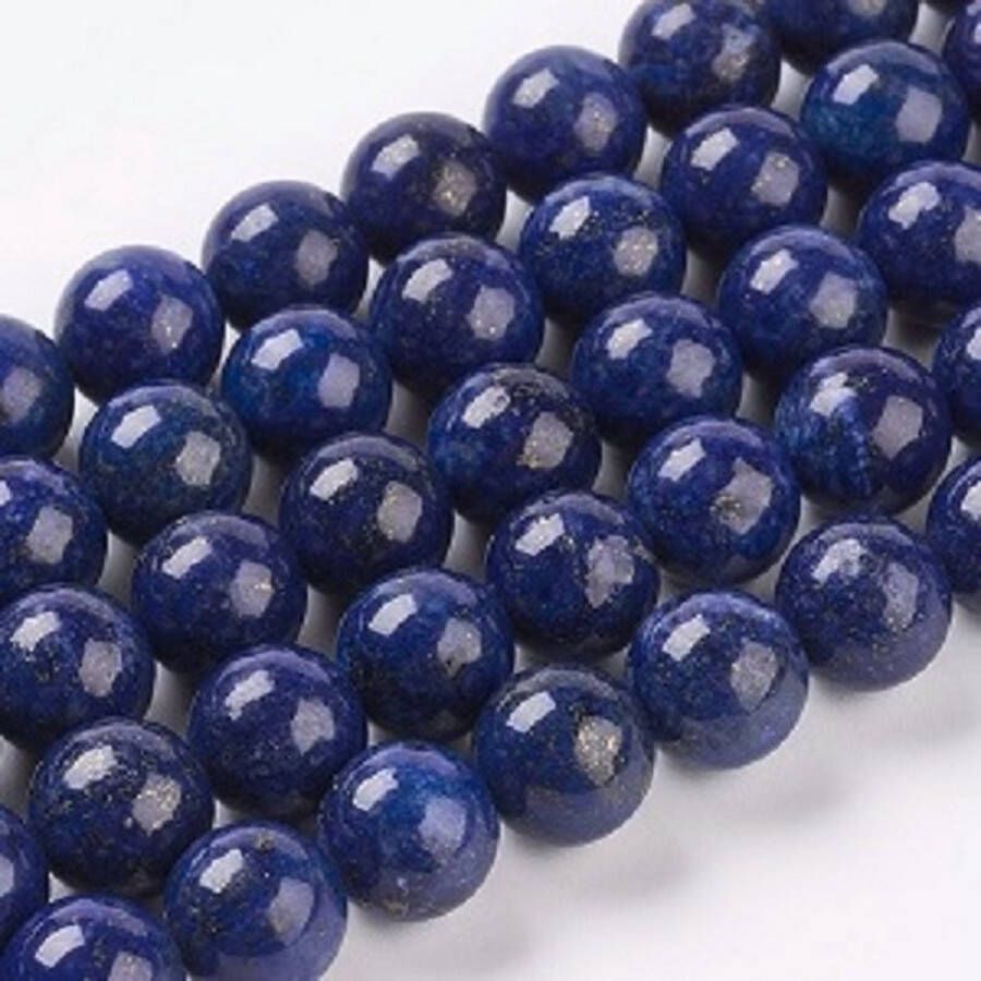 Kingsley-hobby.com Natuurstenen kralen Lapis Lazuli ronde kralen van 10mm. Verkocht per streng van ca. 20cm