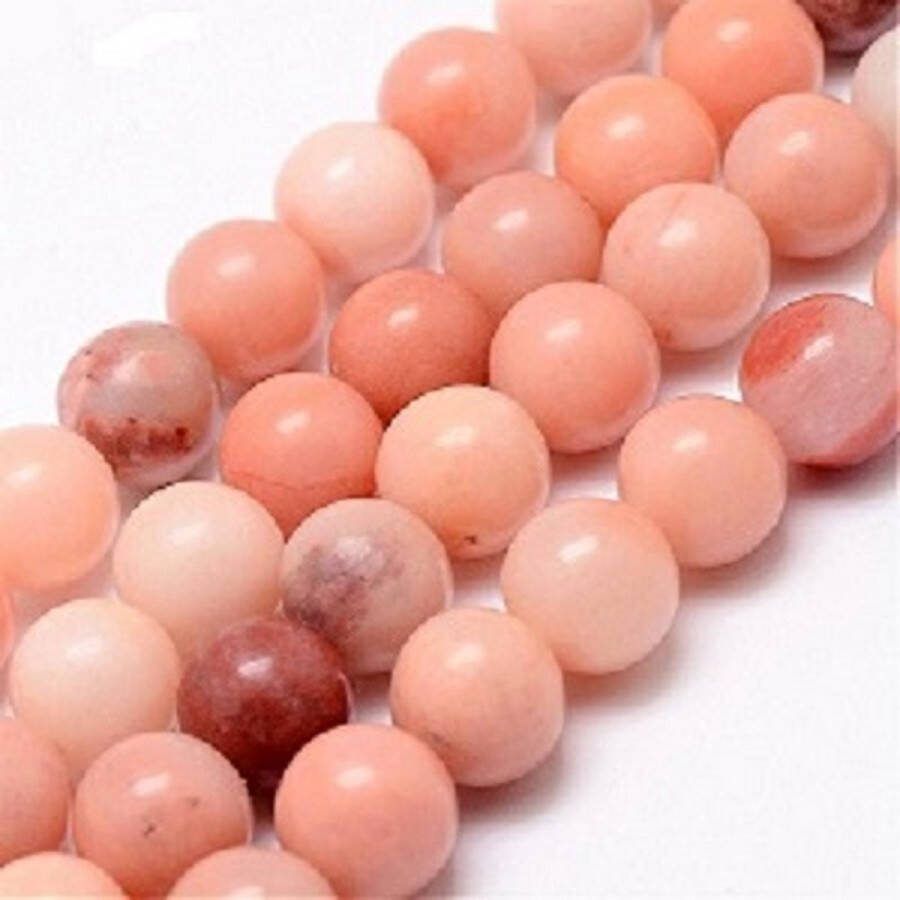 Kingsley-hobby.com Natuurstenen kralen Roze Aventurine (gemeleerd) ronde kralen van 10mm. Per snoer van ca. 38cm