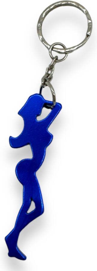 Kinky Pleasure Flesopener Sleutelhanger – Sexy Vrouwen Lichaam (Blauw)