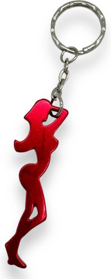 Kinky Pleasure Flesopener Sleutelhanger – Sexy Vrouwen Lichaam (Rood)