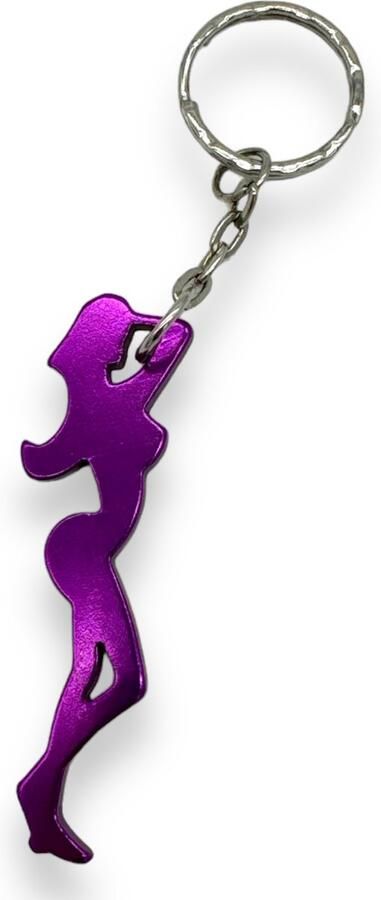 Kinky Pleasure Flesopener Sleutelhanger – Sexy Vrouwen Lichaam (Paars)