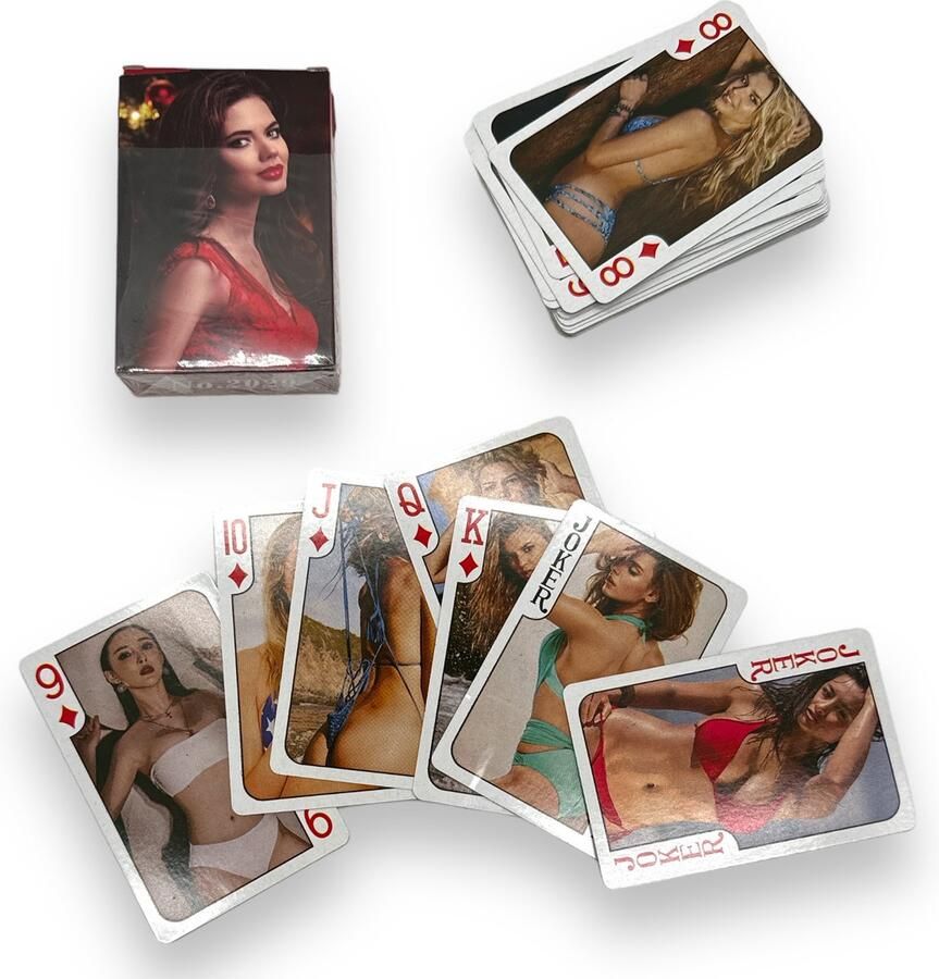 Kinky Pleasure Glamour Modellen Speelkaarten Compleet Deck met Unieke Afbeeldingen