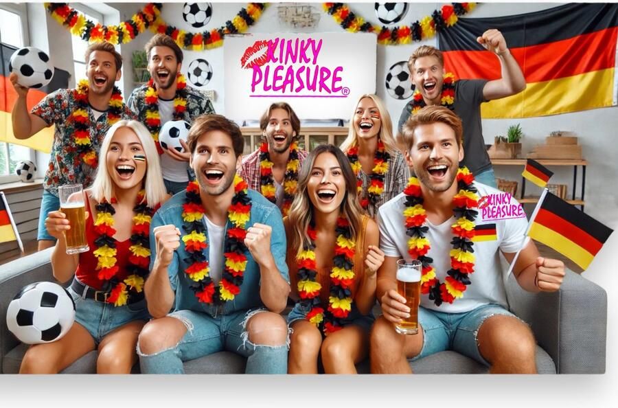 Kinky Pleasure Hawai Krans Zwart Rood Geel Belgische Duitse Vlag Set van 10 Stuks