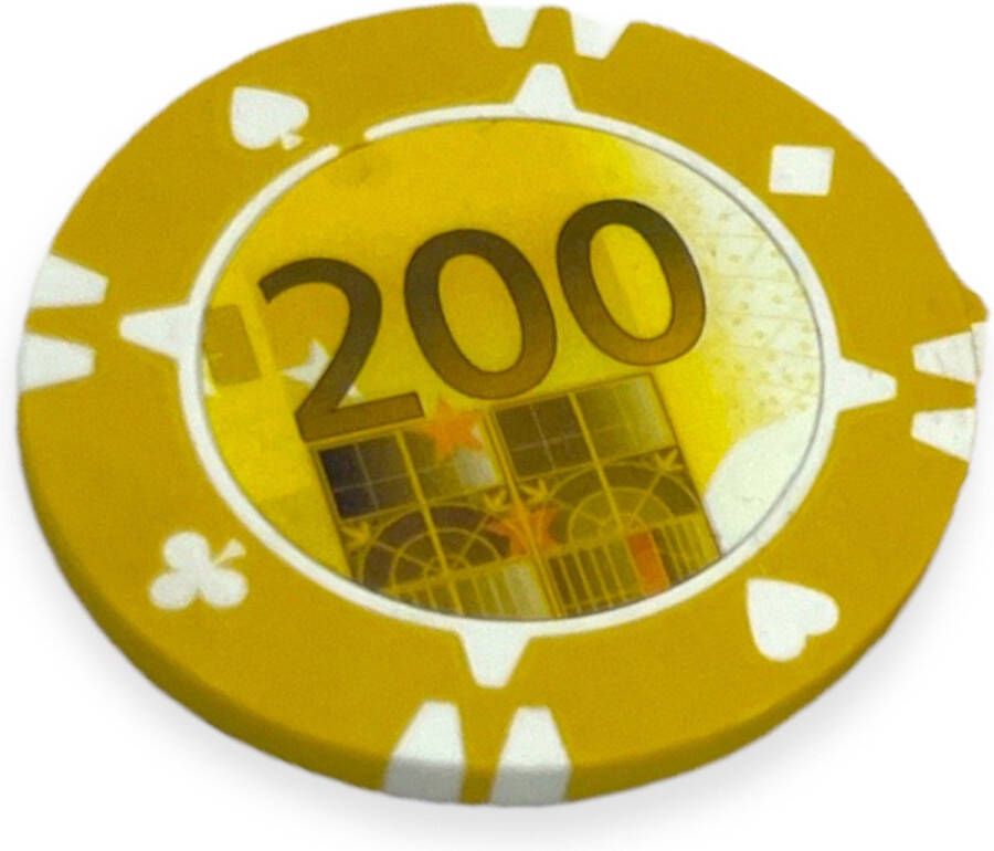 Kinky Pleasure Poker Chips €200 Euro 25 Stuks Geel MP027-002