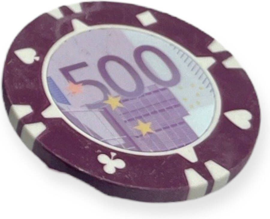 Kinky Pleasure Poker Chips €500 Euro 25 Stuks Paars