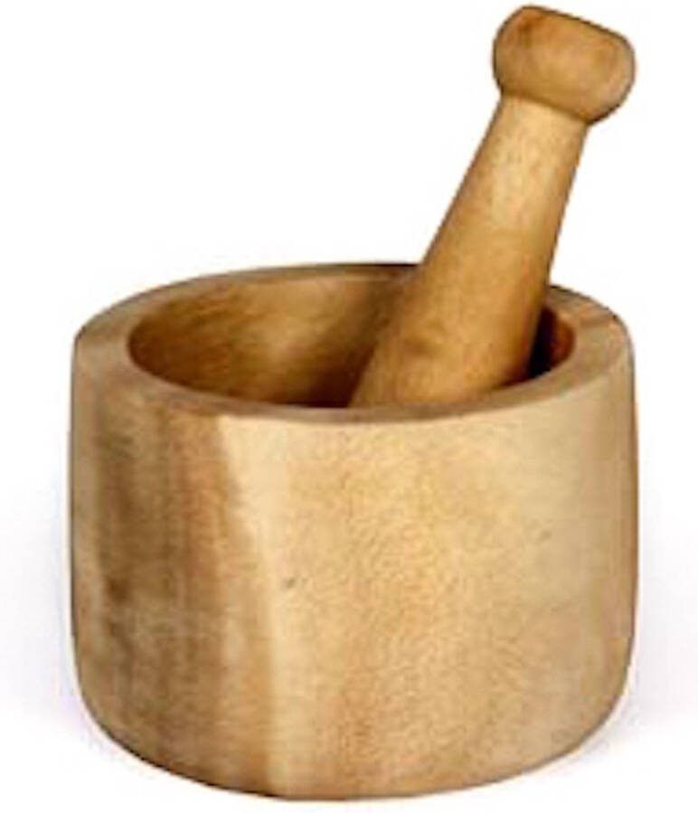 Kinta Vijzel en mortel Acacia houten schaal. Mortar and Pestle