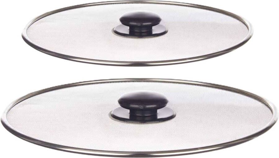 Kinvara Afgietdeksel pannendeksel set 2x stuks Dia 25 21 cm metaal plat model