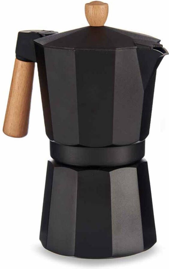 Kinvara Aluminium moka koffiezetter zwart 450 ml Koffiezetapparaat Italiaanse koffie