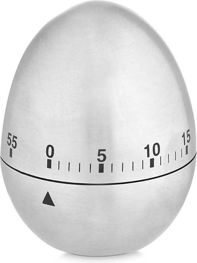 Kinvara Kookwekker eierwekker in eitjes vorm zilver RVS 7.5 cm minuten telling