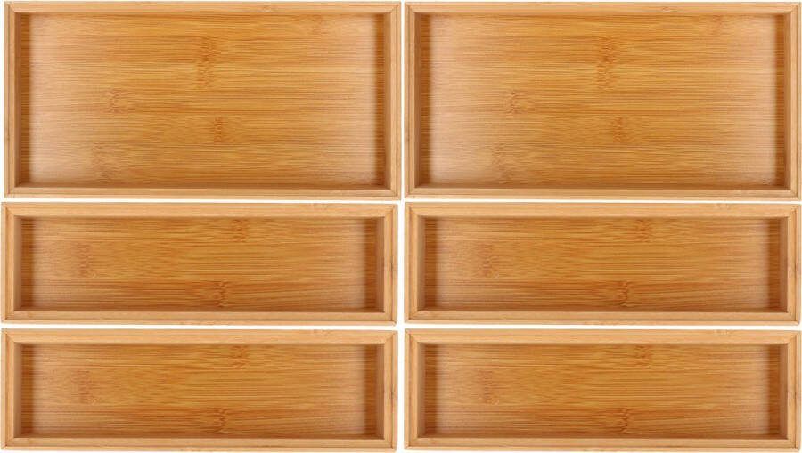 Kinvara Lade organizers 6-delig bamboe 30 x 60 cm ladeverdelers opruimen
