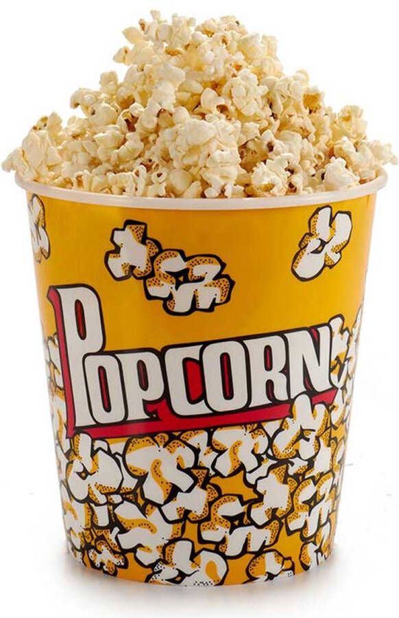 Kinvara Popcorn bak geel print kunststof D18 3 liter herbruikbaar Snack en tapasschalen