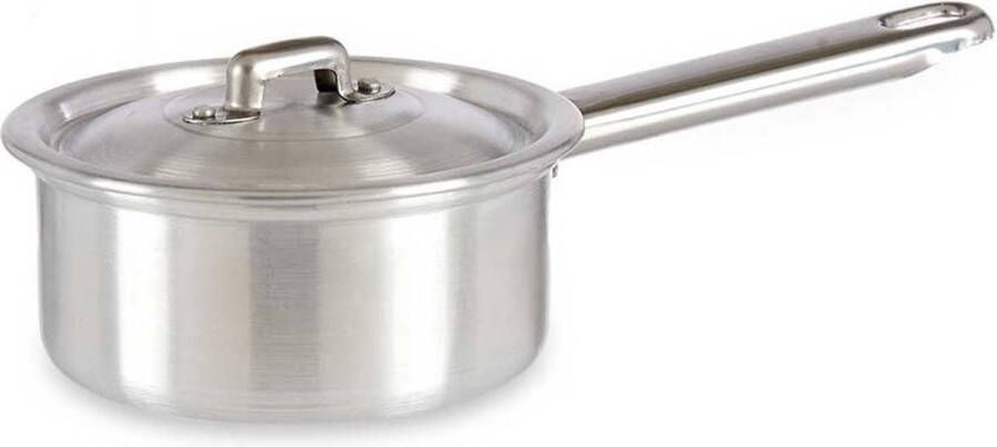 Kinvara Steelpan sauspan juspan zilverkleurig 26 x 14 x 8 cm van 0.6 liter aluminium Met handige deksel Kookpannen