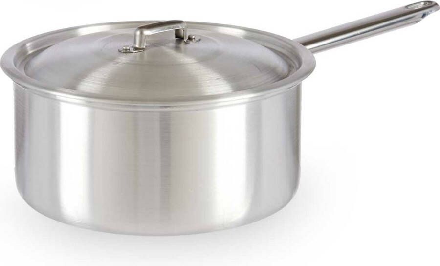 Kinvara Steelpan sauspan juspan zilverkleurig 26 x 43 x 16 cm 5 liter aluminium Met handige deksel Kookpannen