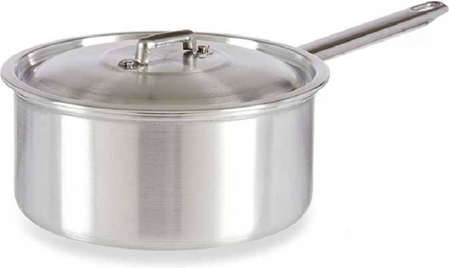 Kinvara Steelpan sauspan juspan zilverkleurig 38 x 22 x 12 cm van 3 liter aluminium Met handige deksel Kookpannen