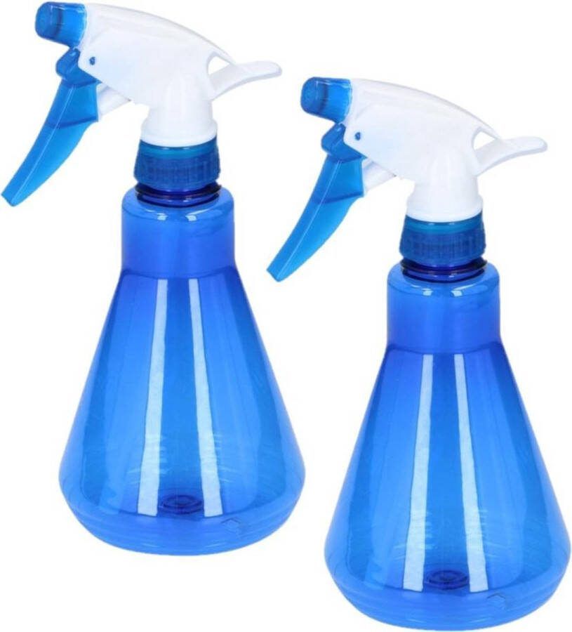 Kinzo 2x stuks plantenspuiten blauw 500 ml kunststof Waterverstuiver Tuinartikelen