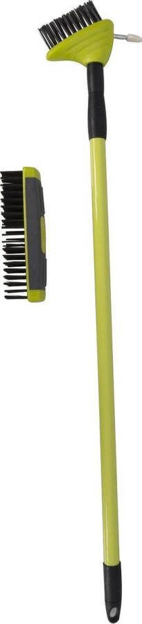 Kinzo 3-in-1 Onkruidborstel Onkruidkrabber met Telescopische Steel Bezem