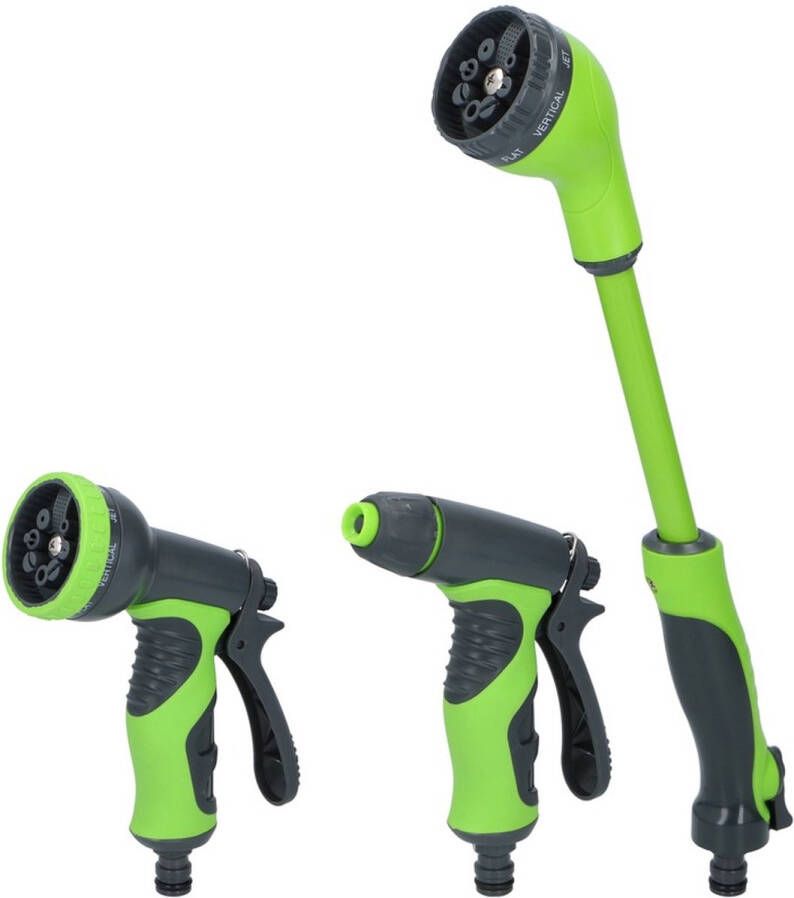 Kinzo 3x Broespistool spuitpistool sproeikop set voor tuinslang Tuinslangen benodigdheden Tuin artikelen