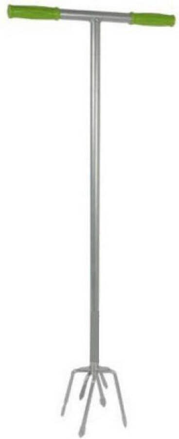 Kinzo GARDEN Tuinwoeler – Grondboor Antislip Handvaten 96 X 38CM – Staal Groen Zilver