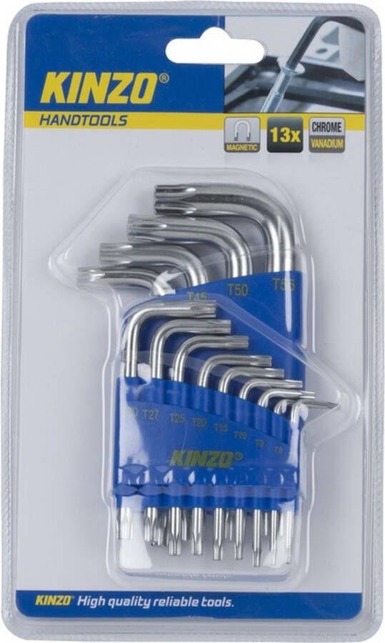 Kinzo Inbussleutels torxschroeven vorm set 13-delig Inbus torx hex key gereedschap set